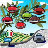 ITALIAN CARS Chronicle Framed poster 1960s Part2