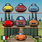 ITALIAN CARS Chronicle Framed poster 1990s Part1